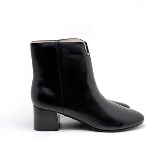 Easy Spirit Karen Booties Black Leather Ankle Boots with Block Heel Size 11